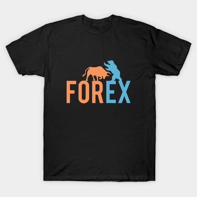 Bull vs Bear Forex market T-Shirt by cypryanus